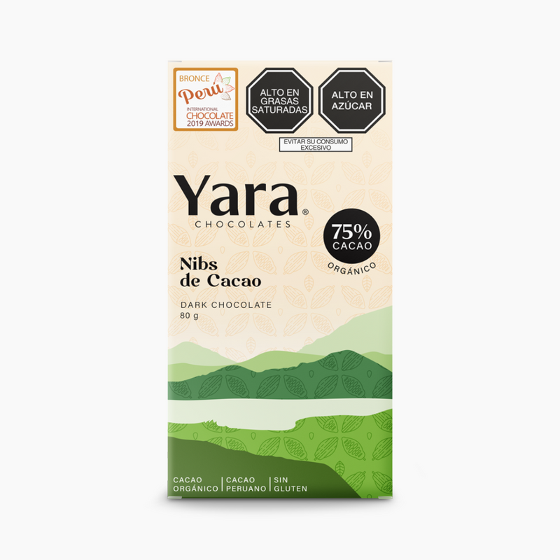 Yara - Nibs Cacao Dark Chocolate (80 gr.) al 75%