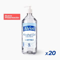 Alessi - Alcohol Gel 70° (1 Lt.) c/ Dispensador (Pack x20 uni.)