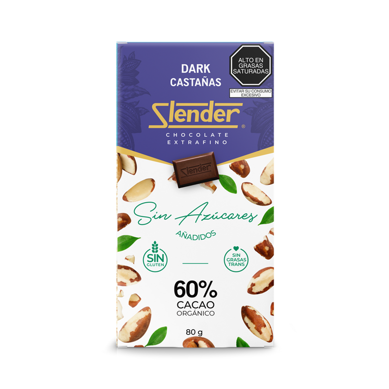 Slender - Dark Castañas (80 gr.) al 60%