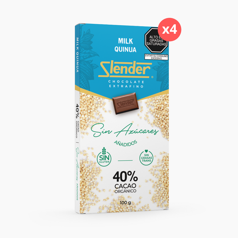 Slender - Pack x4 - Milk Quinua (100 gr.) al 40%