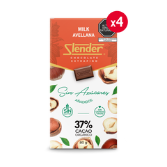 Slender - Pack x4 - Milk Avellana (80 gr.) al 37%