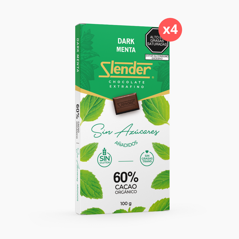 Slender - Pack x4 - Dark Menta (100 gr.) al 60%
