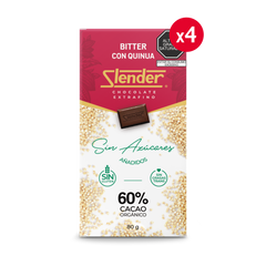 Slender - Pack x4 - Bitter Quinua (80 gr.) al 60%