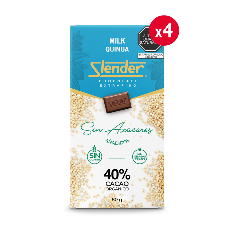 Slender - Pack x4 - Milk Quinua (80 gr.) al 40%