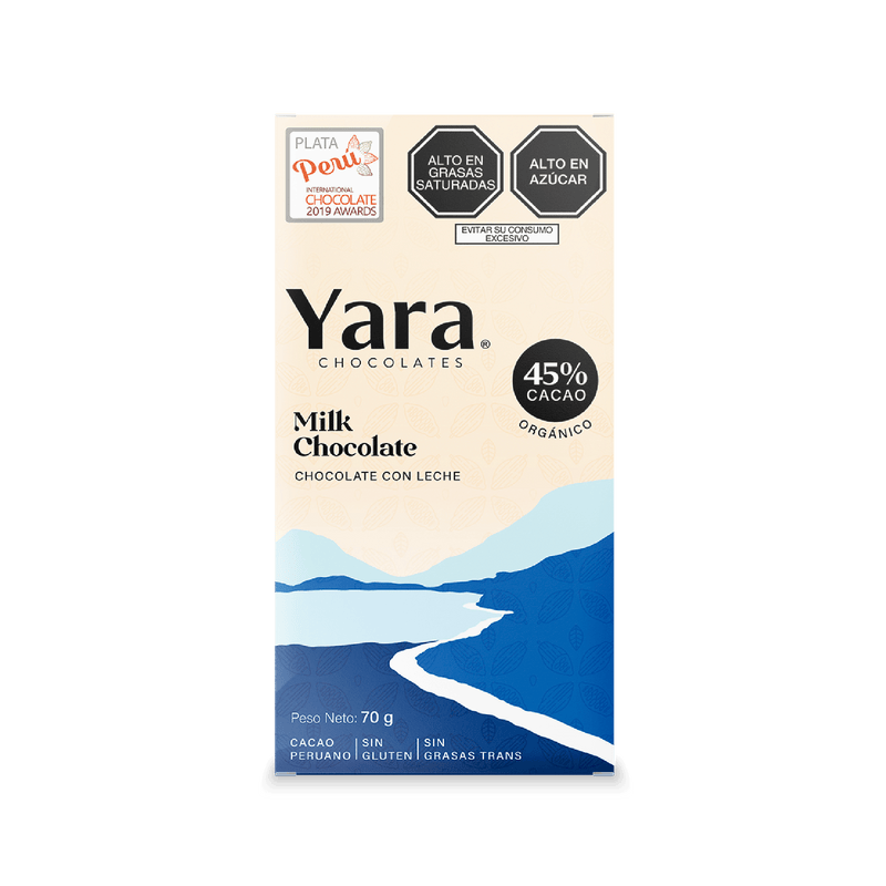 Yara - Chocolate con leche (70 gr.) al 45%