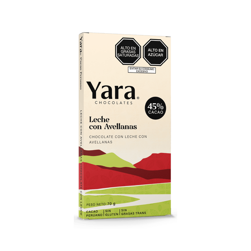 Yara - Leche con Avellanas (70 gr.) al 45%