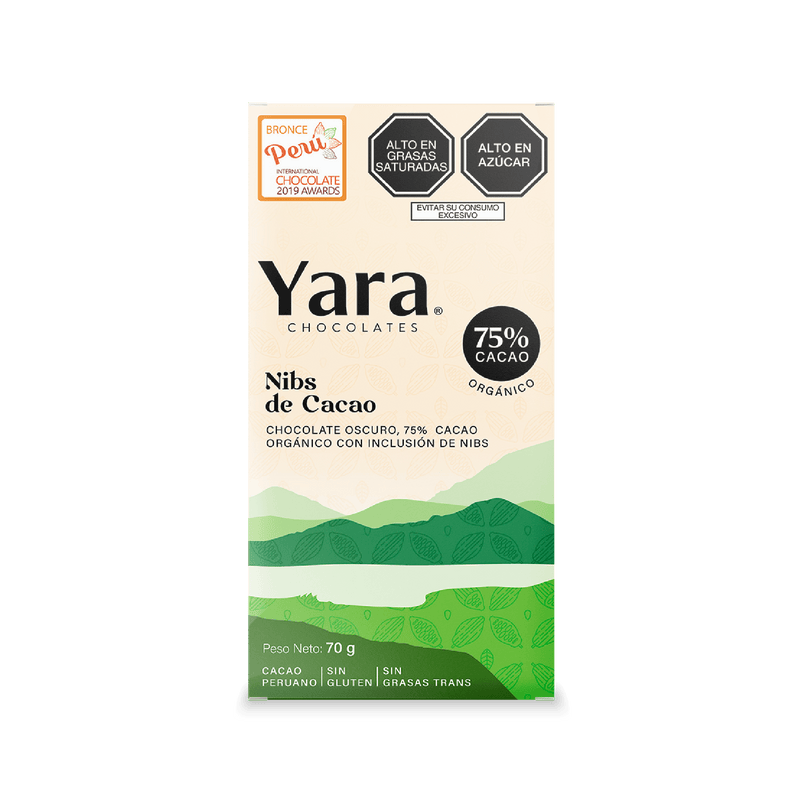 Yara - Nibs Cacao Dark Chocolate (70 gr.) al 75%