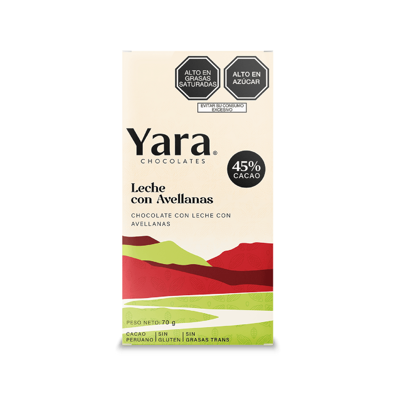 Yara - Leche con Avellanas (70 gr.) al 45%